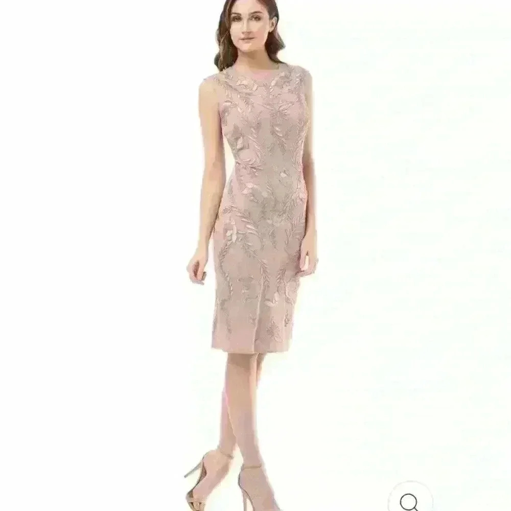 JS Collections Dori Embroidered Cap Sleeve Dress